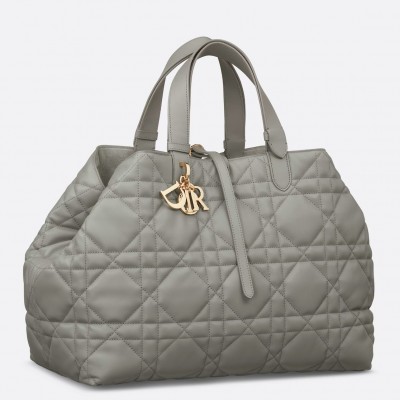 Dior Toujours Large Bag in Grey Macrocannage Calfskin LDBS240963