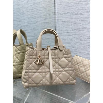 Dior Toujours Medium Bag in Beige Macrocannage Calfskin LDBS240965