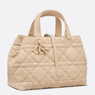 Dior Toujours Medium Bag in Beige Macrocannage Calfskin LDBS240965