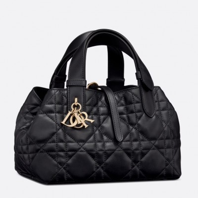 Dior Toujours Small Bag in Black Macrocannage Calfskin LDBS240971