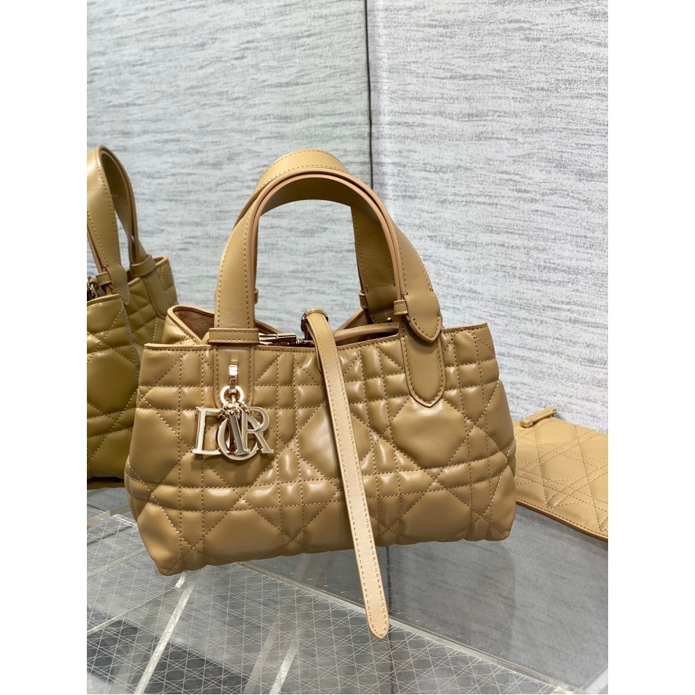 Dior Toujours Small Bag in Tan Macrocannage Calfskin LDBS240972