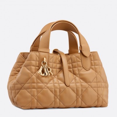 Dior Toujours Small Bag in Tan Macrocannage Calfskin LDBS240972