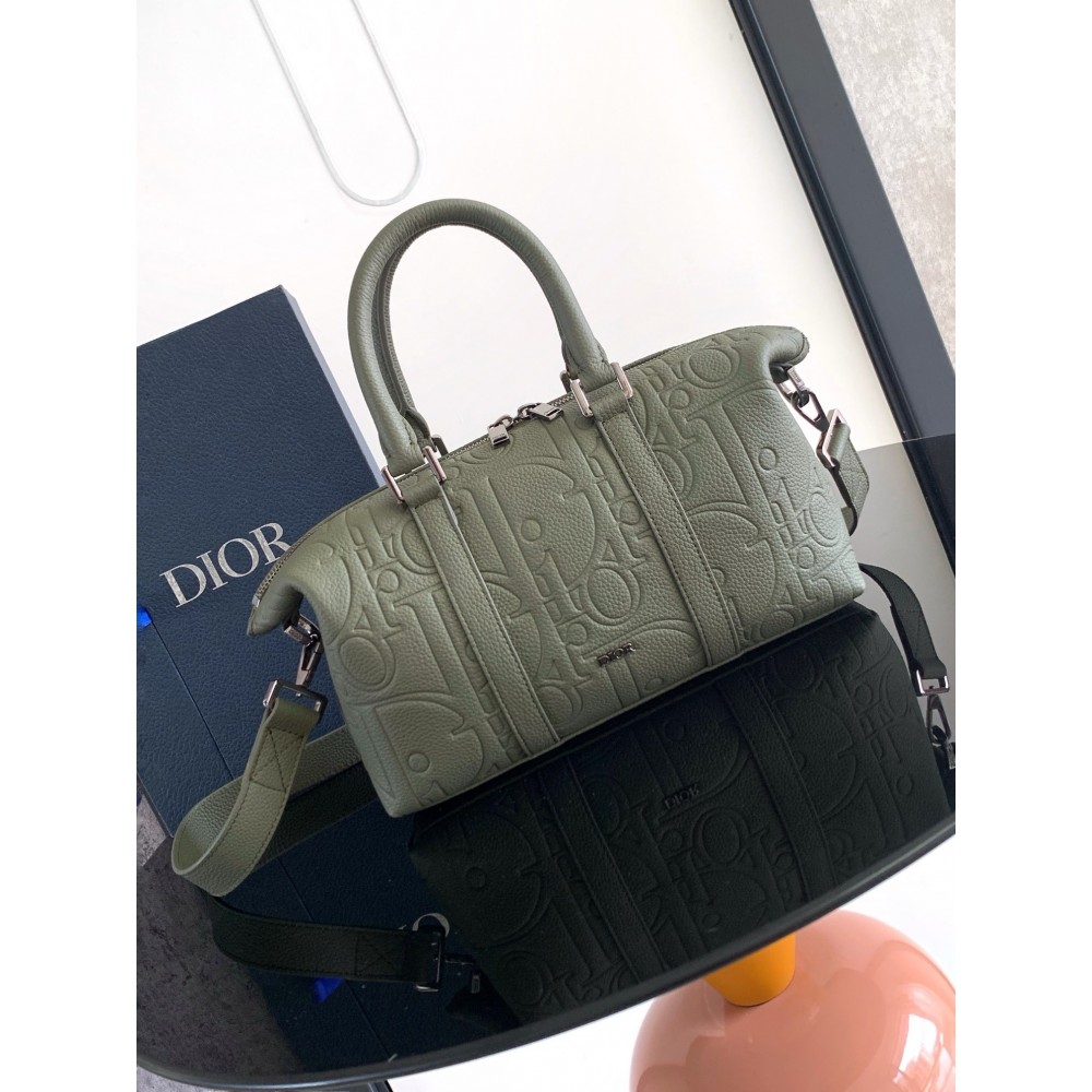 Dior Weekender 25 Bag in Khaki Dior Gravity Leather LDBS240978