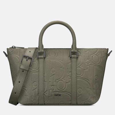 Dior Weekender 25 Bag in Khaki Dior Gravity Leather LDBS240978