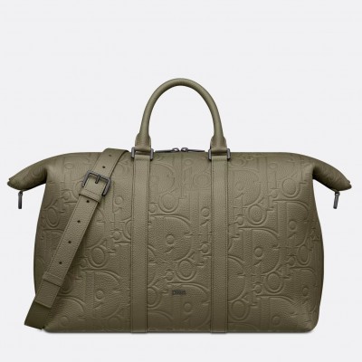 Dior Weekender 40 Bag in Khaki Dior Gravity Leather LDBS240983