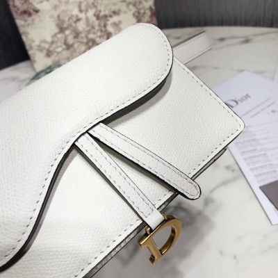 Dior White Calfskin Saddle Belt Bag LDBS240984