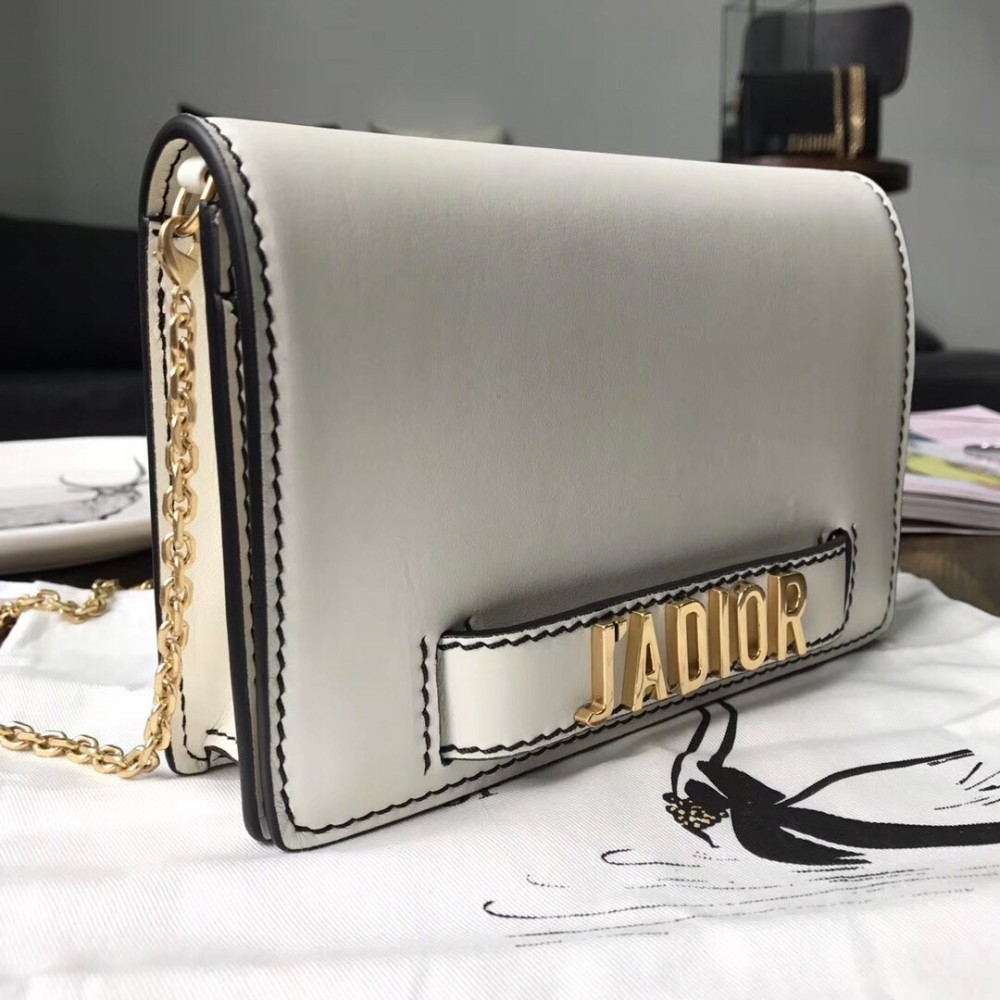 Dior White J'Adior Wallet On Chain Pouch LDBS240986