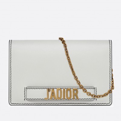 Dior White J'Adior Wallet On Chain Pouch LDBS240986