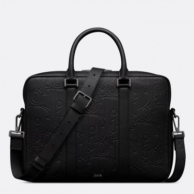 Dior Zipped Briefcase in Black Gravity Leather LDBS240987