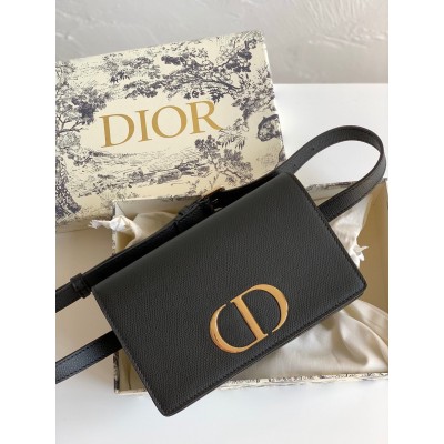 Dior 30 Montaigne 2 In 1 Belt Bag In Black Calfskin