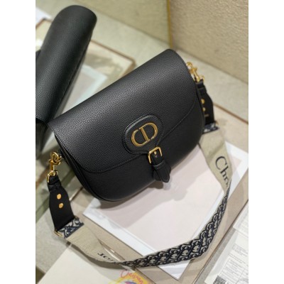 Dior Bobby Large Bag In Black Grained Calfskin