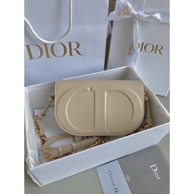 Dior CD Signature Chain Bag in Beige Calfskin