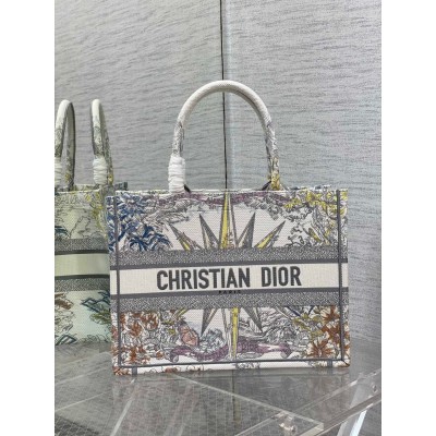 Dior Medium Book Tote Bag In Multicolor Reve d'Infini Embroidery