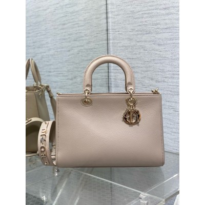 Dior Medium Lady D-Sire My ABCDior Bag in Beige Bull Leather