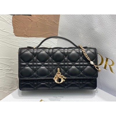 Dior Miss Dior Mini Bag In Black Cannage Lambskin