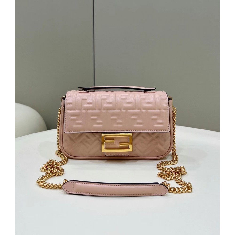 Fendi Baguette Chain Midi Bag In Powder Nappa Leather LDBS240991