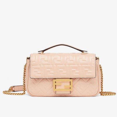 Fendi Baguette Chain Midi Bag In Powder Nappa Leather LDBS240991