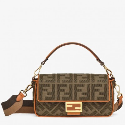 Fendi Baguette Medium Bag In Green Denim LDBS241003