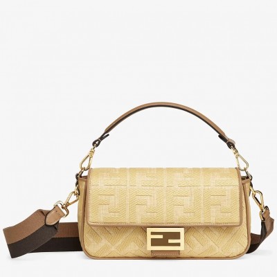 Fendi Baguette Medium Bag In Natural Straw LDBS241005