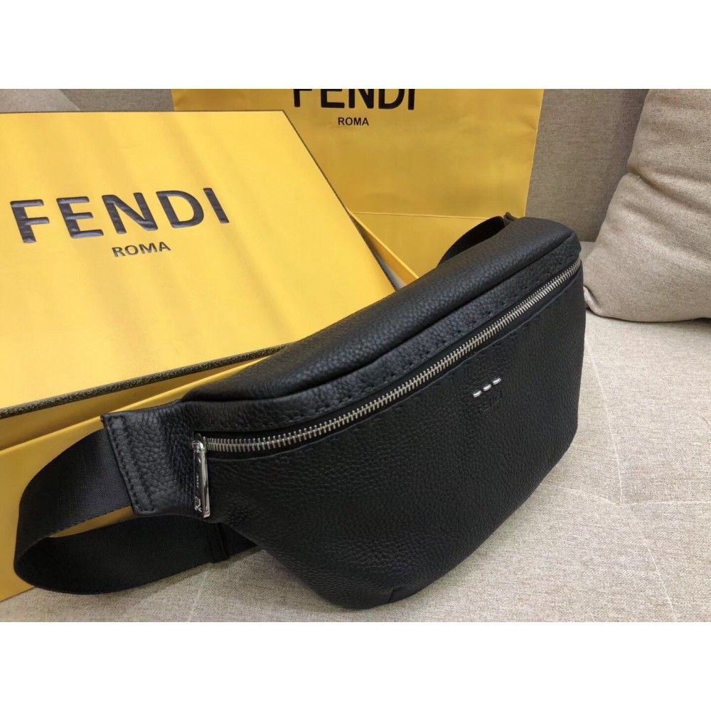 Fendi Belt Bag In Black Romano Leather LDBS241014