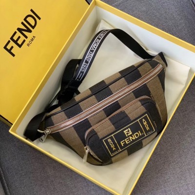 Fendi Belt Bag In Fabric With Pequin Striped Motif LDBS241017