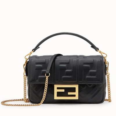 Fendi Black FF Motif Mini Baguette Bag LDBS241024