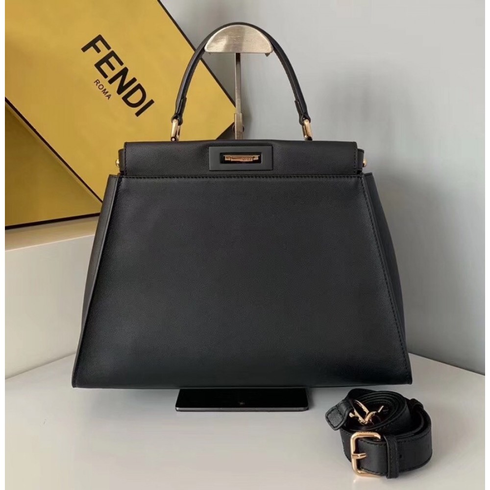 Fendi Black Peekaboo Medium Bag With Bag Bugs Eyes LDBS241042