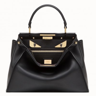 Fendi Black Peekaboo Medium Bag With Bag Bugs Eyes LDBS241042