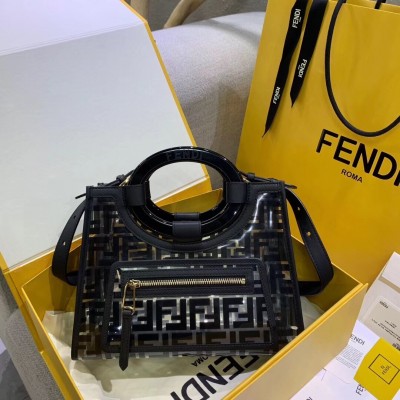 Fendi Black Small PU Runaway Shopper Bag LDBS241046