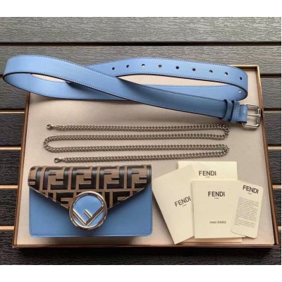 Fendi Blue Kan I F Belt Bag With FF Motif LDBS241047