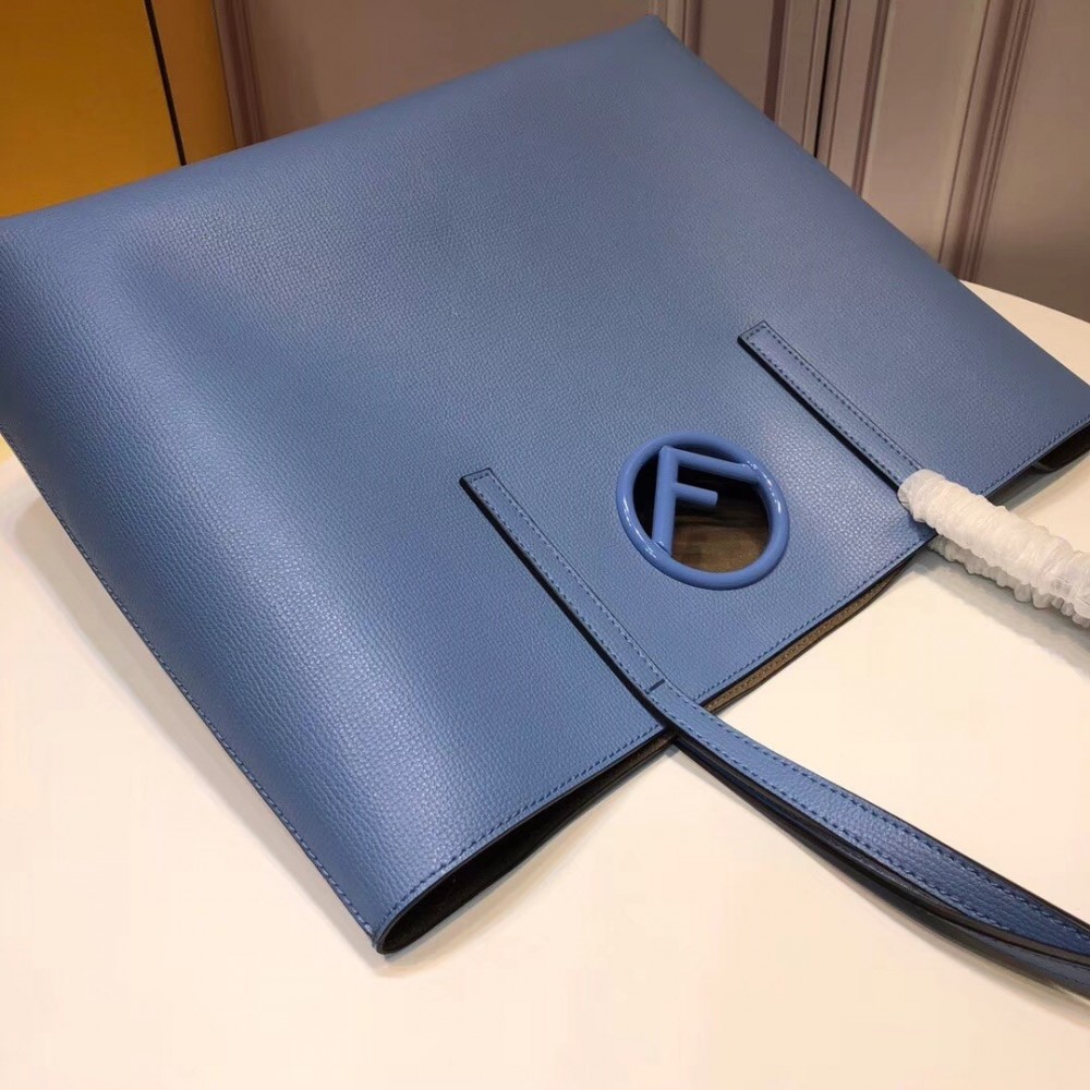 Fendi Blue Leather Logo Shopper Bag LDBS241048