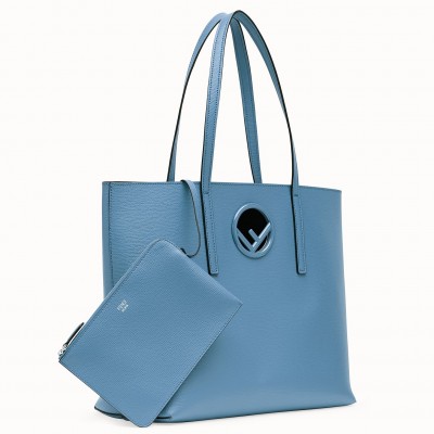 Fendi Blue Leather Logo Shopper Bag LDBS241048