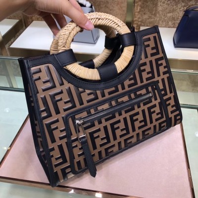 Fendi Brown FF Logo Runaway Shopper Bag LDBS241050