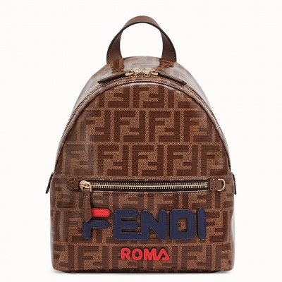 Fendi Brown Glazed Fabric Mini Backpack LDBS241052