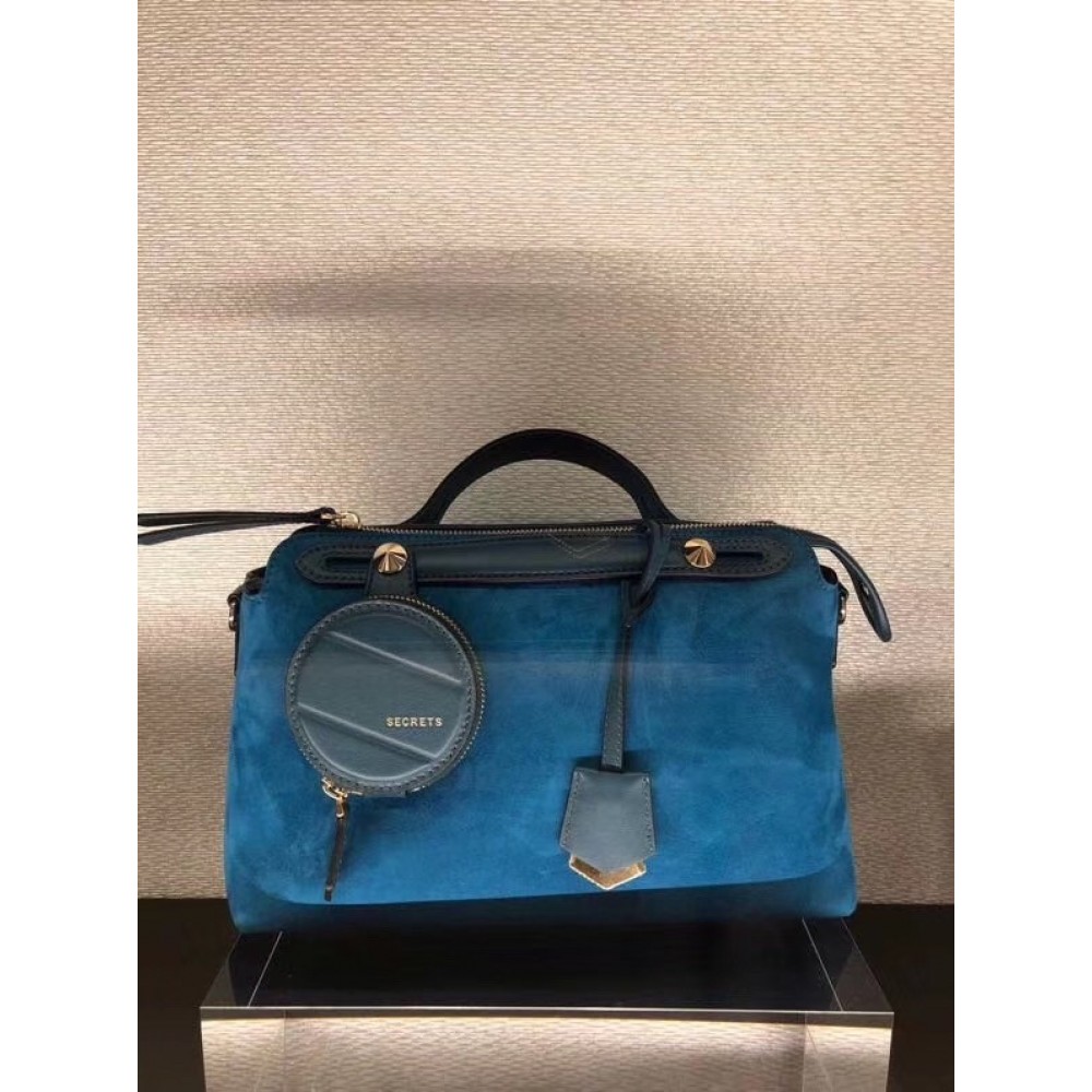 Fendi By The Way Medium Bag In Blue Suede LDBS241056