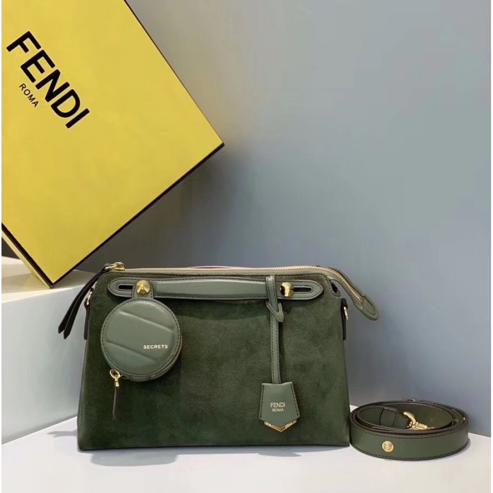 Fendi By The Way Medium Bag In Green Suede LDBS241061