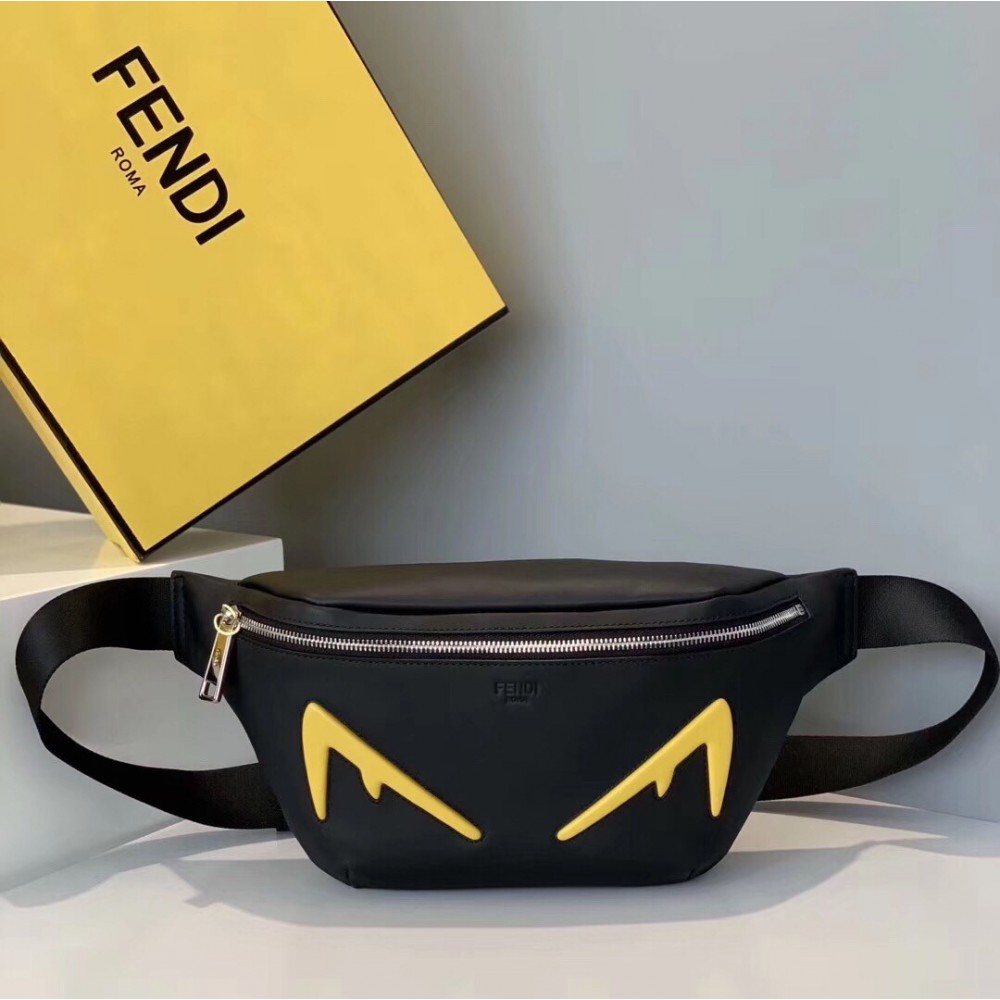 Fendi Diabolic Eyes Belt Bag In Black Calfskin LDBS241074