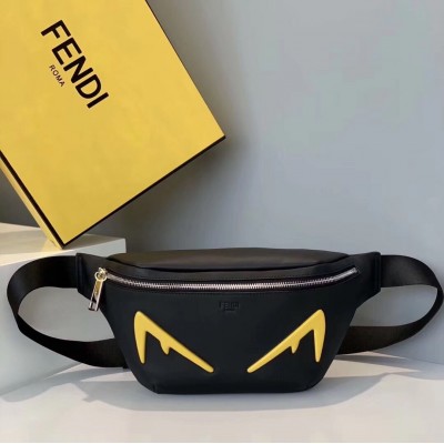 Fendi Diabolic Eyes Belt Bag In Black Calfskin LDBS241074