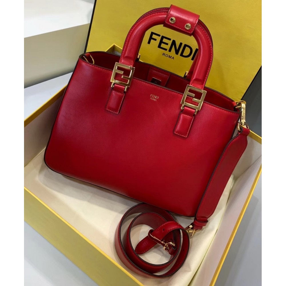 Fendi FF Tote Small Bag In Red Calfskin LDBS241090