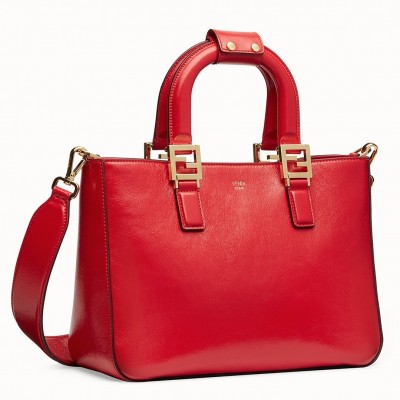 Fendi FF Tote Small Bag In Red Calfskin LDBS241090