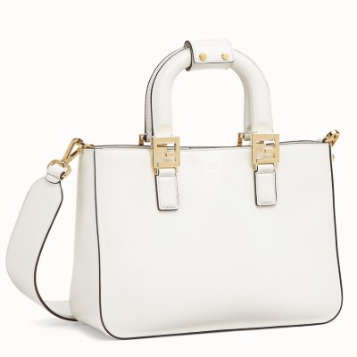 Fendi FF Tote Small Bag In White Calfskin LDBS241091