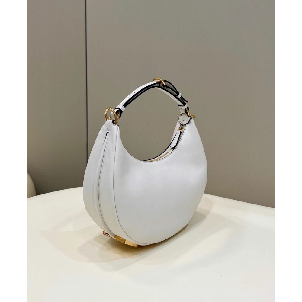 Fendi Fendigraphy Small Hobo Bag In White Leather LDBS241084