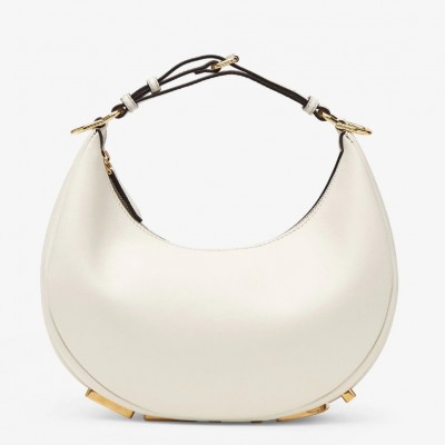 Fendi Fendigraphy Small Hobo Bag In White Leather LDBS241084