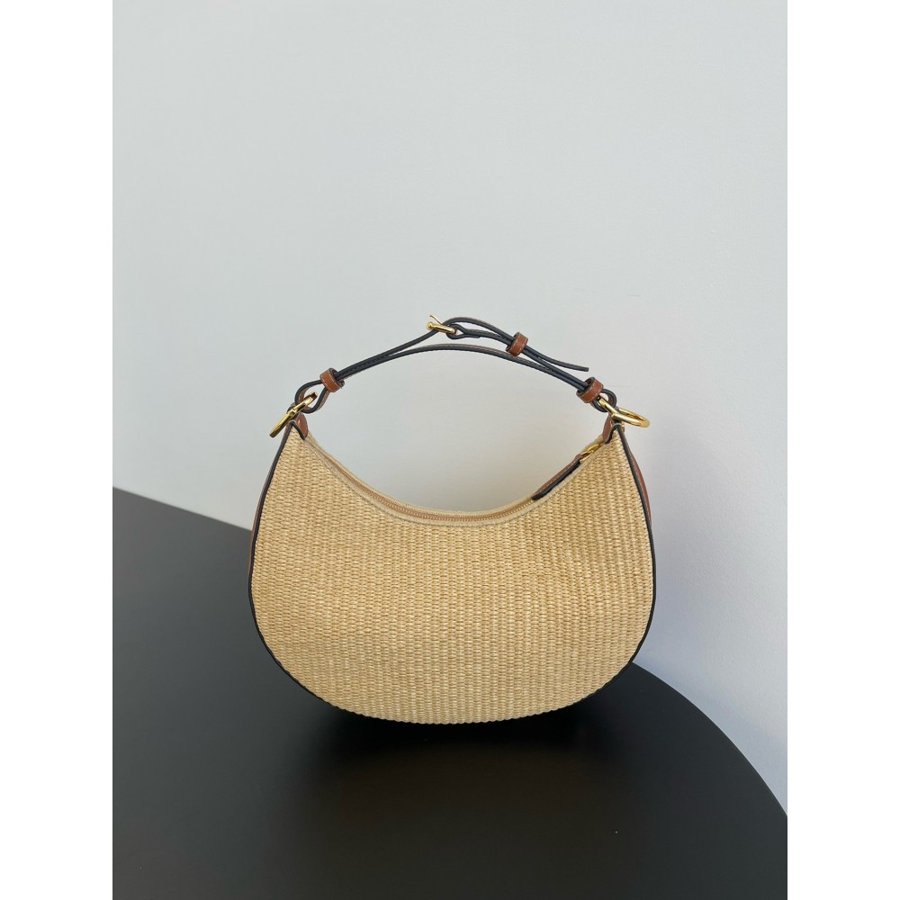 Fendi Fendigraphy Small Hobo Bag in Natural Raffia LDBS241081