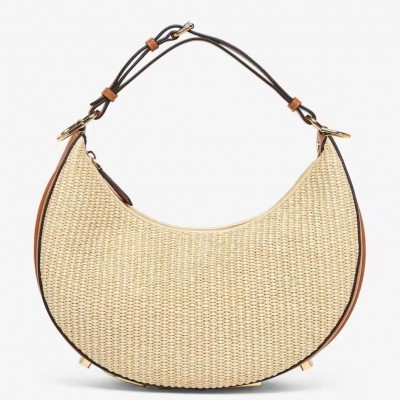 Fendi Fendigraphy Small Hobo Bag in Natural Raffia LDBS241081