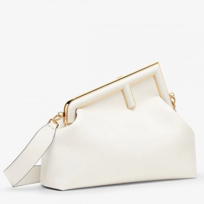 Fendi First Medium Bag In White Nappa Leather LDBS241094