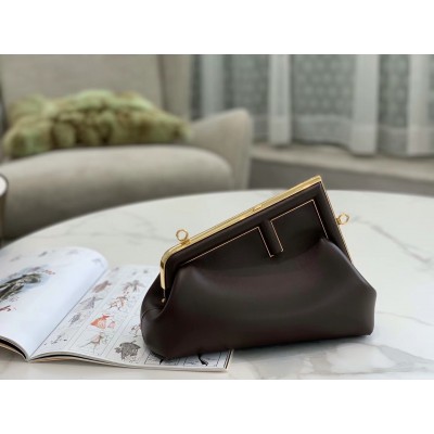 Fendi First Small Bag In Chocolate Nappa Leather LDBS241101