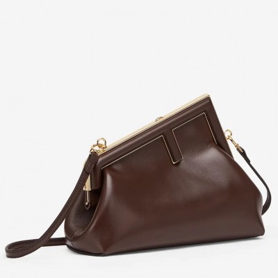 Fendi First Small Bag In Chocolate Nappa Leather LDBS241101