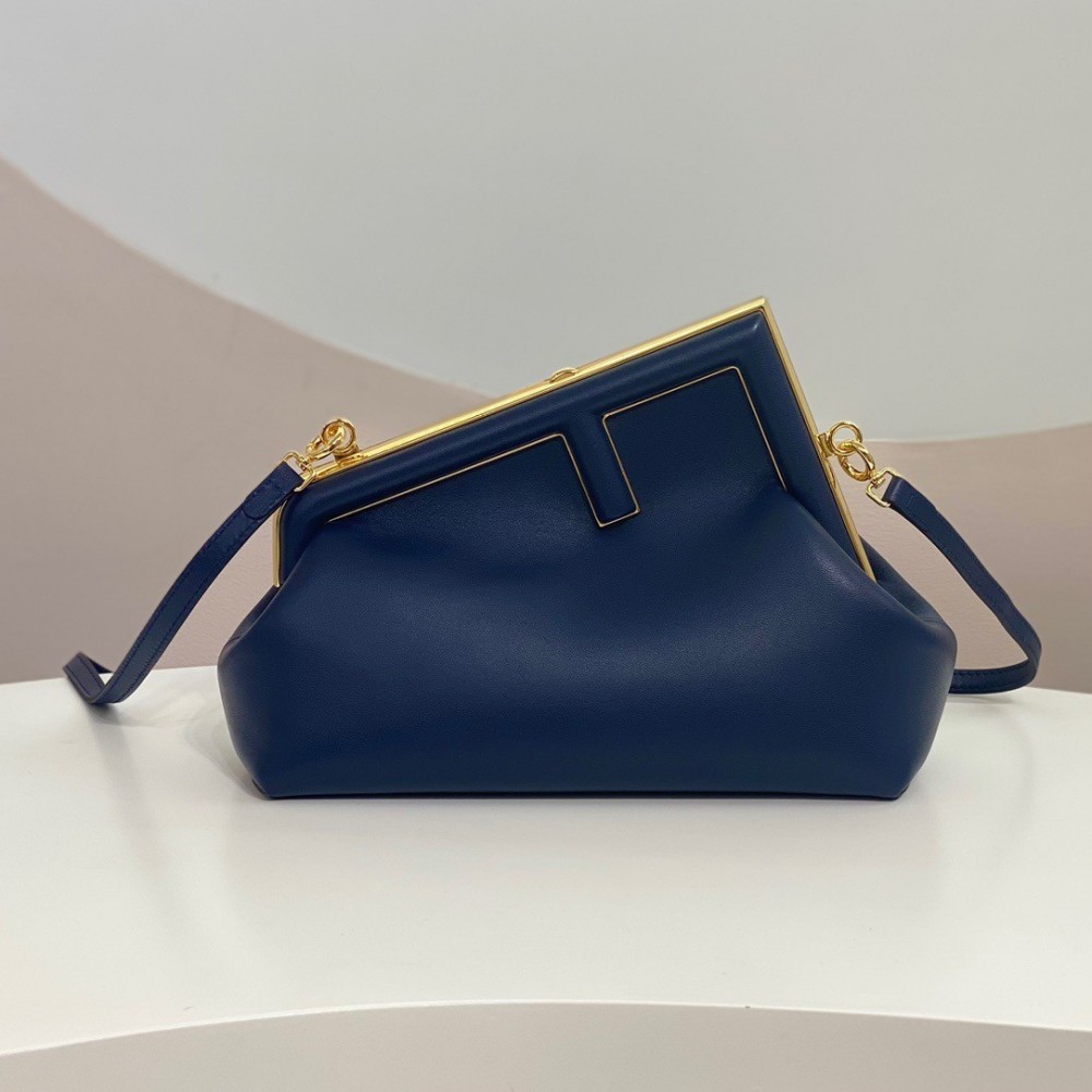 Fendi First Small Bag In Dark Blue Nappa Leather LDBS241102