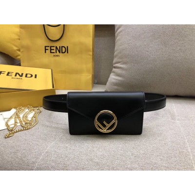 Fendi Kan I F Belt Bag In Black Calfskin LDBS241115